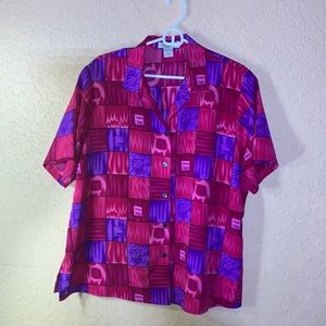 Notations colorful vintage blouse
